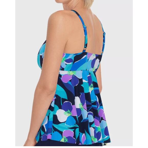 Swim Solutions Womens V-Neck Underwire Swim Tankini Top Size 10 NWT - Picture 3 of 3